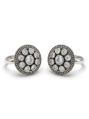 Vintage veil silver toerings for women