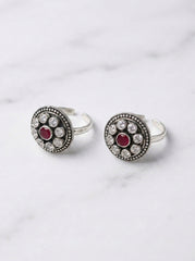 Heritage bloom silver toerings for women