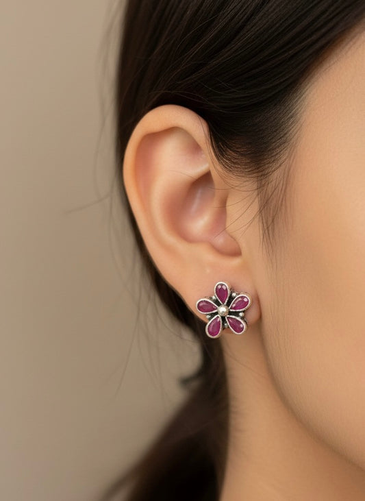 Lilac shine silver stud