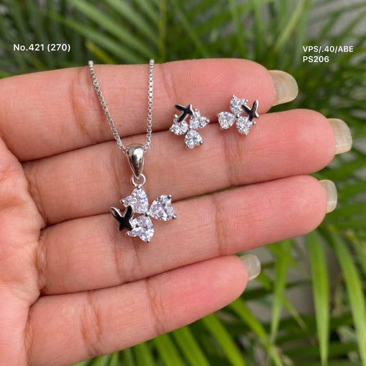 Evermist silver pendant set for women