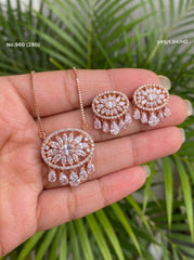 Elegant bloom silver pendant set for women