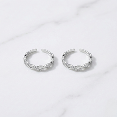 Bold tiara silver toerings for women