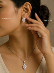 Twinkling grace silver pendant set for women