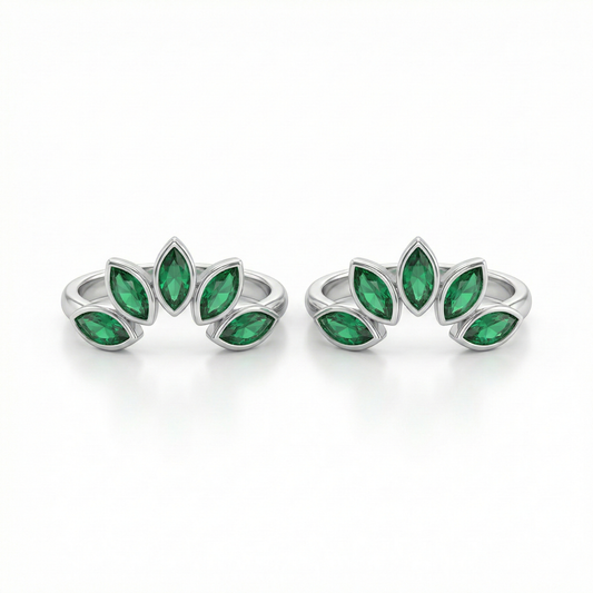 Divya lotus silver toerings