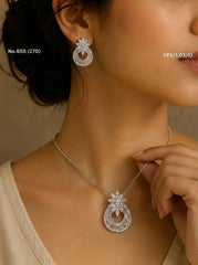 Stardust elegance silver pendant set for women