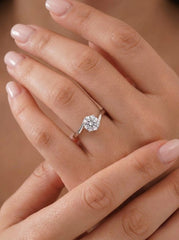 Moonstone shine silver ring for women