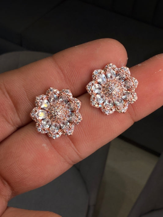 Designer bloom silver stud