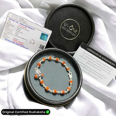 Silver Shiv Trishul Rudraksha Bracelet