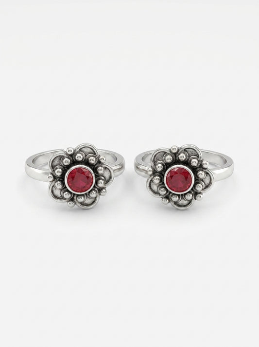 Rose whisper silver toerings for women