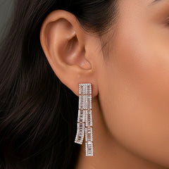 Navya emerald silver earrings