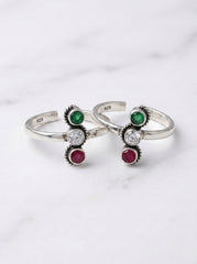Oxi bloom silver toerings for women