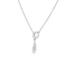 Leaf charm silver chain pendant