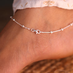 LustreDots Silver Payal for Women