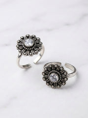 Wildflower silver toerings for women