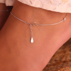 Ziva blooms silver Payal for women