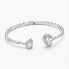 White aura silver kada for women