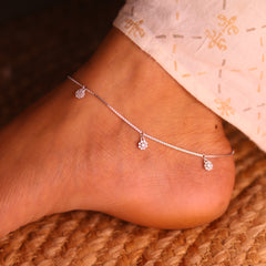 Zivara Silver Payal for Women