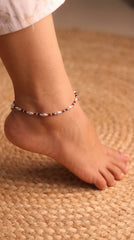 Ziya Colour Bliss Silver Payal for Women