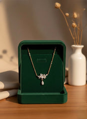 Dewdrop Blossom  silver chain Pendant