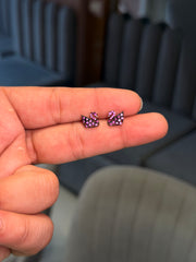 Royal plum swan silver stud