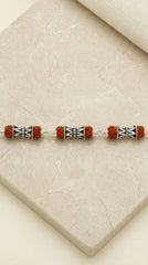 Silver Shiv Damroo Rudraksha Bracelet