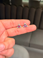 Tri-rose silver stud