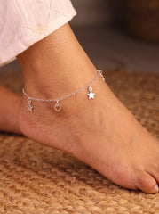 Starlight tassel silver Payal for women