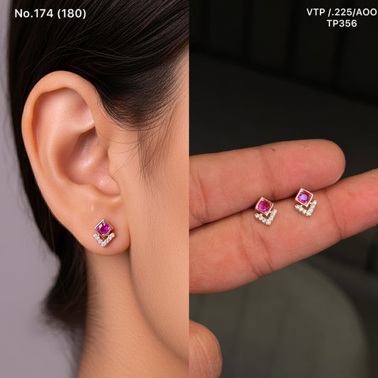 Candy pink silver studs