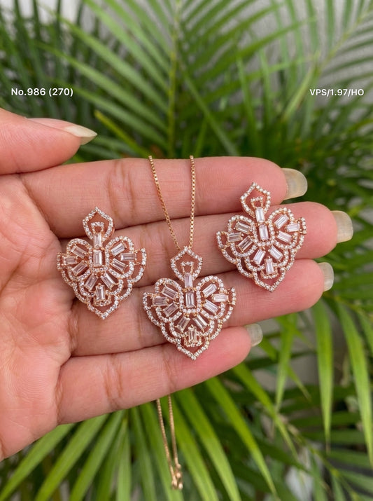 Starry elegance silver pendant set for women