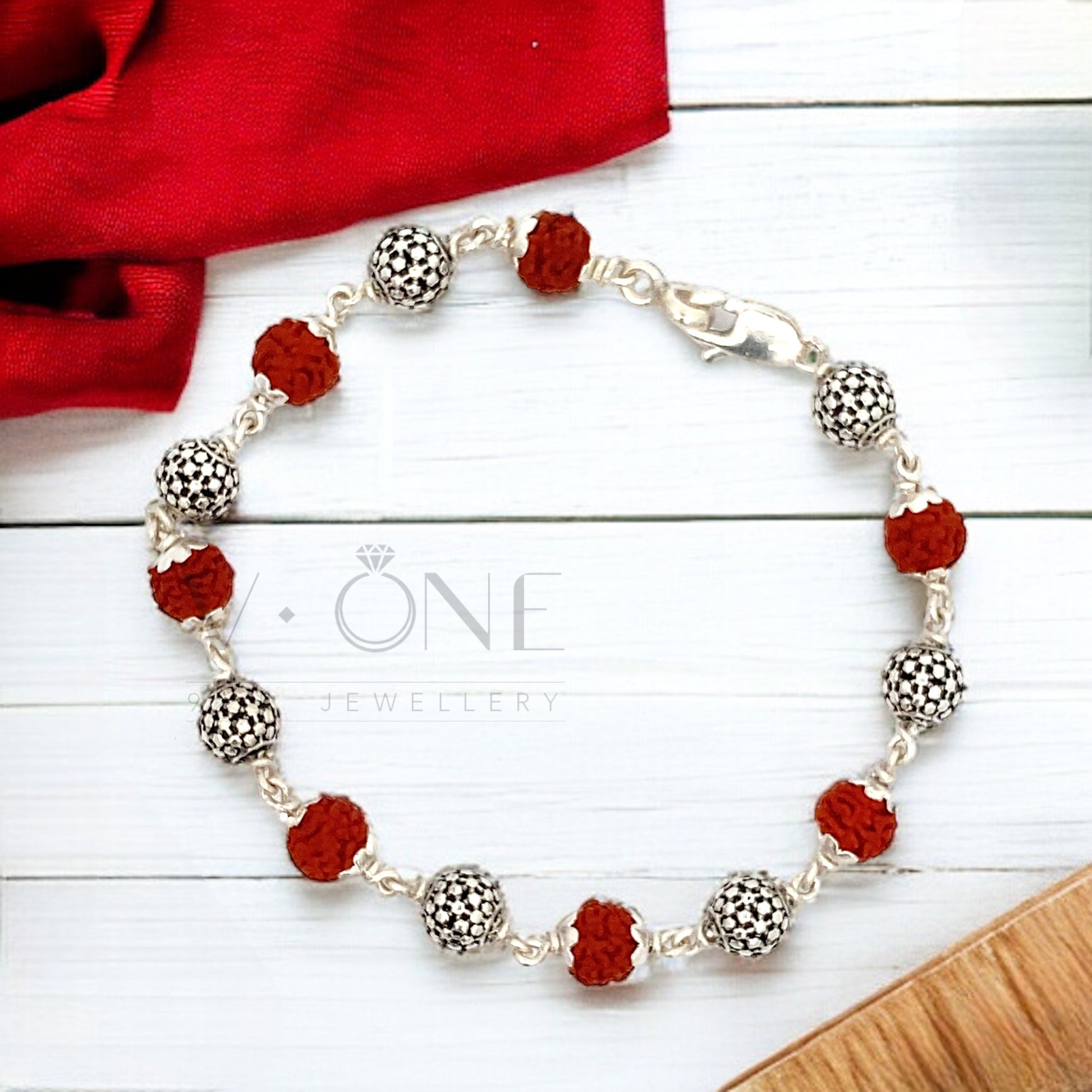 Silver Rudraksha Bracelet by V One Jewellery