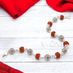 Silver Rudraksha Bracelet by V One Jewellery
