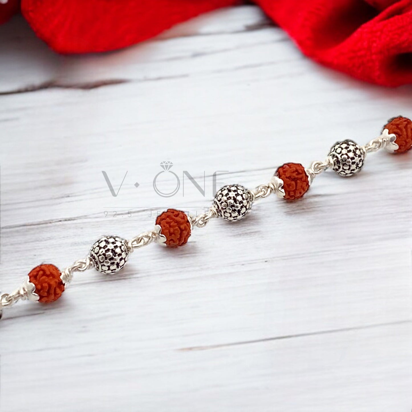 Silver Rudraksha Bracelet by V One Jewellery