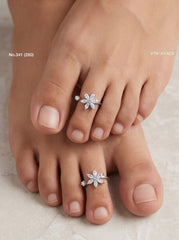 Florashine silver toerings for women