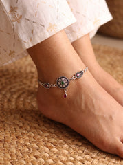 Gulbahar silver Payal for women