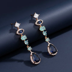 Ocean mist danglers silver earrings