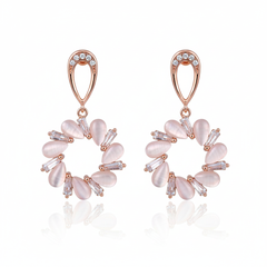Soft petal swing silver earrings