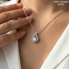 Silver dew chain pendant for women
