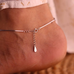 Blue Aura Evil Eye Silver Payal