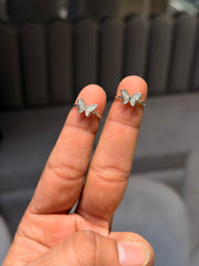Zyra butterfly silver toerings for women