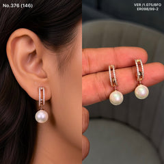 Pearl aura silver earrings