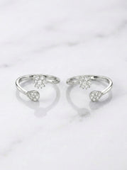 Blossom arc silver toerings for women