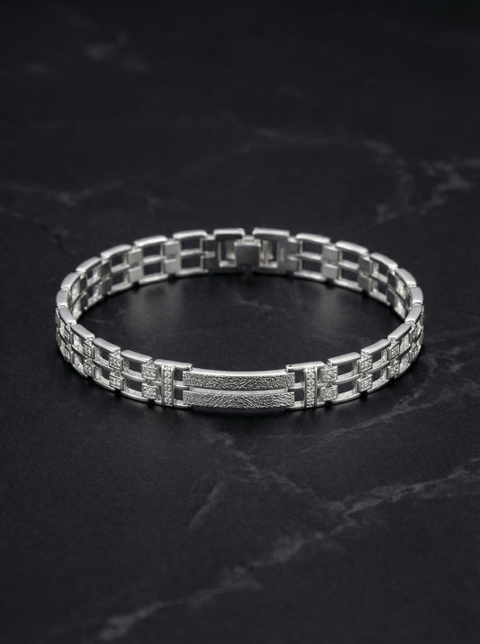 Silver command bracelet for men