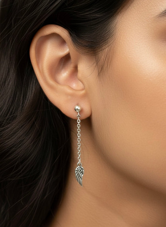 Leaffall dangles silver earrings