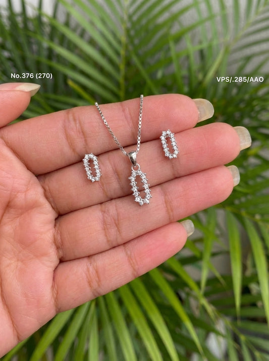 Royal gleam silver pendant set for women