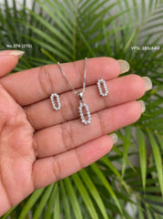 Royal gleam silver pendant set for women