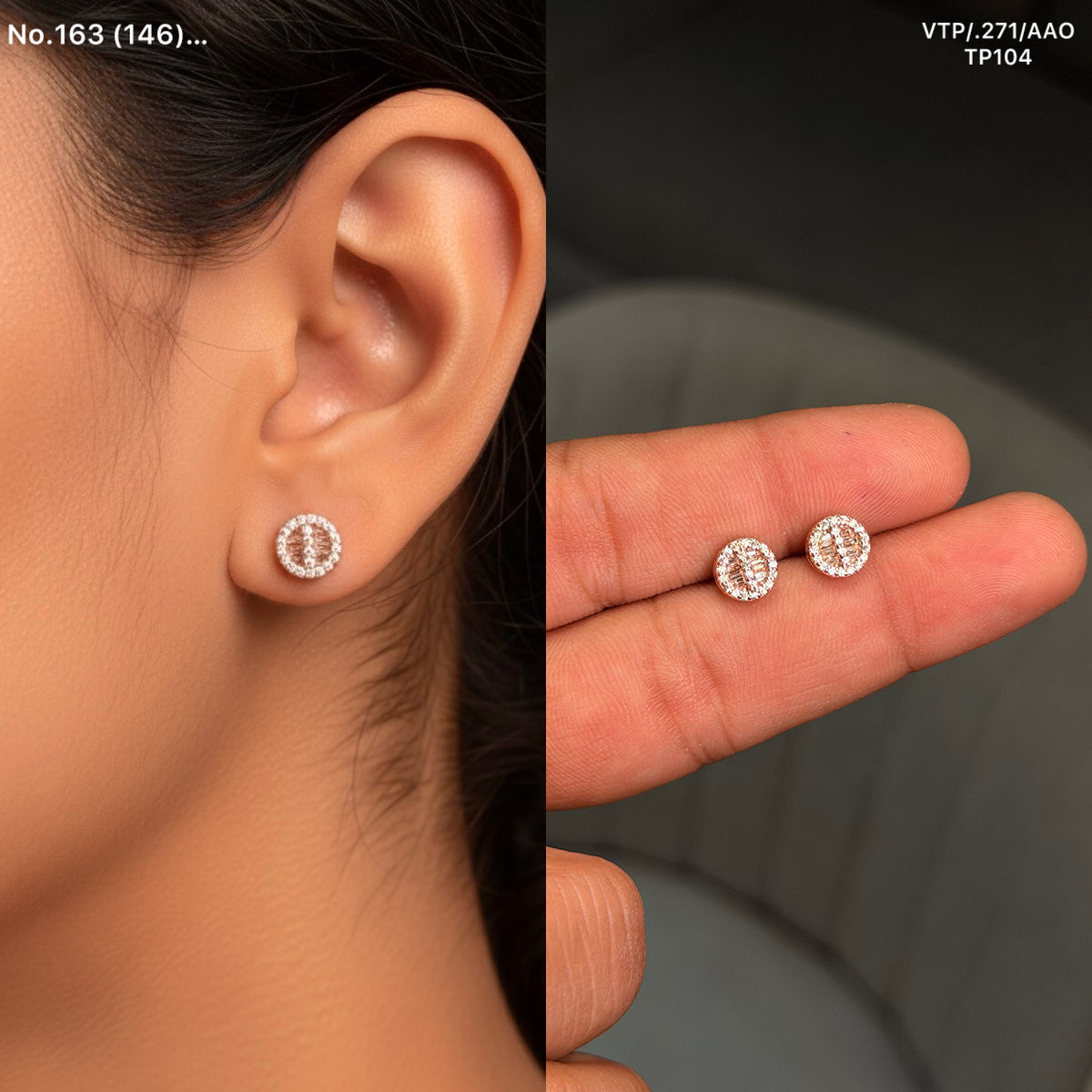 Celeste Drop silver Stud