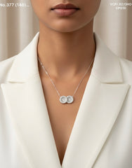 Infinity circles silver chain pendant