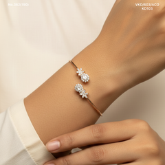 Floral Majesty Silver Kada for women