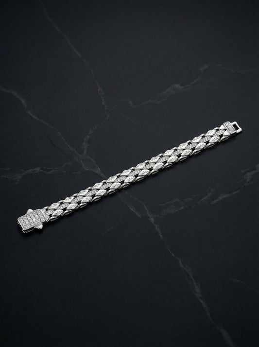 Noble thread silver bracelet for men