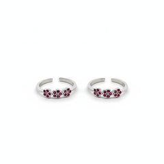 Cherry bloom silver toerings for women